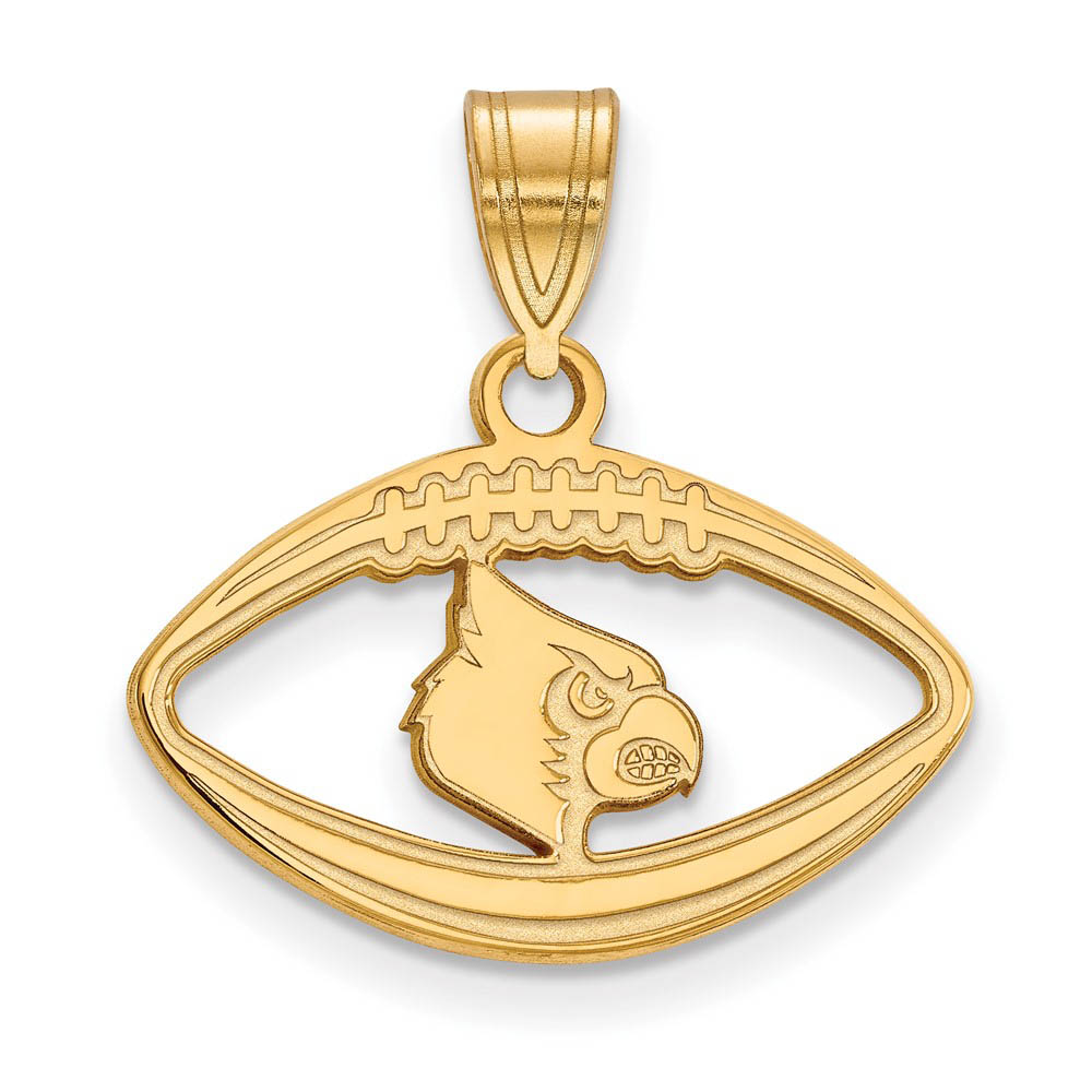14k Gold Plated Silver U. of Louisville Football Pendant