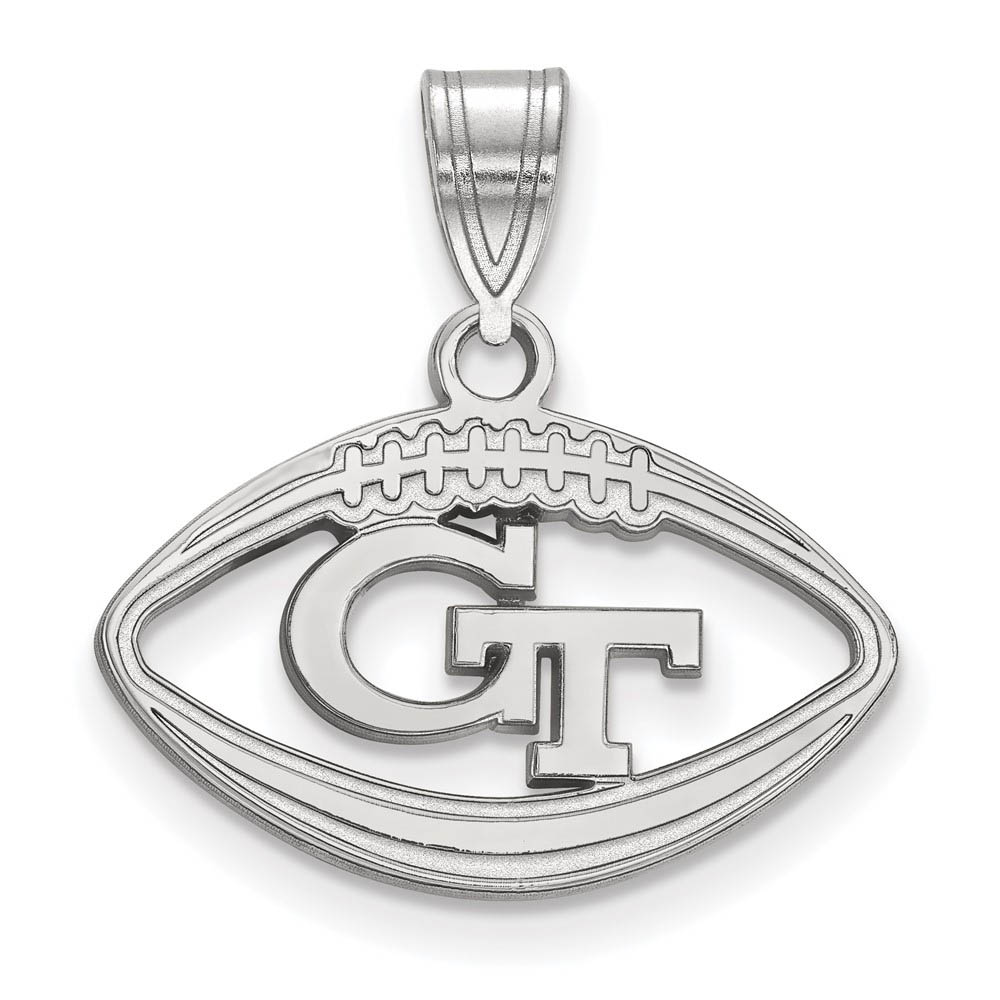 Sterling Silver Georgia Technology Football Pendant