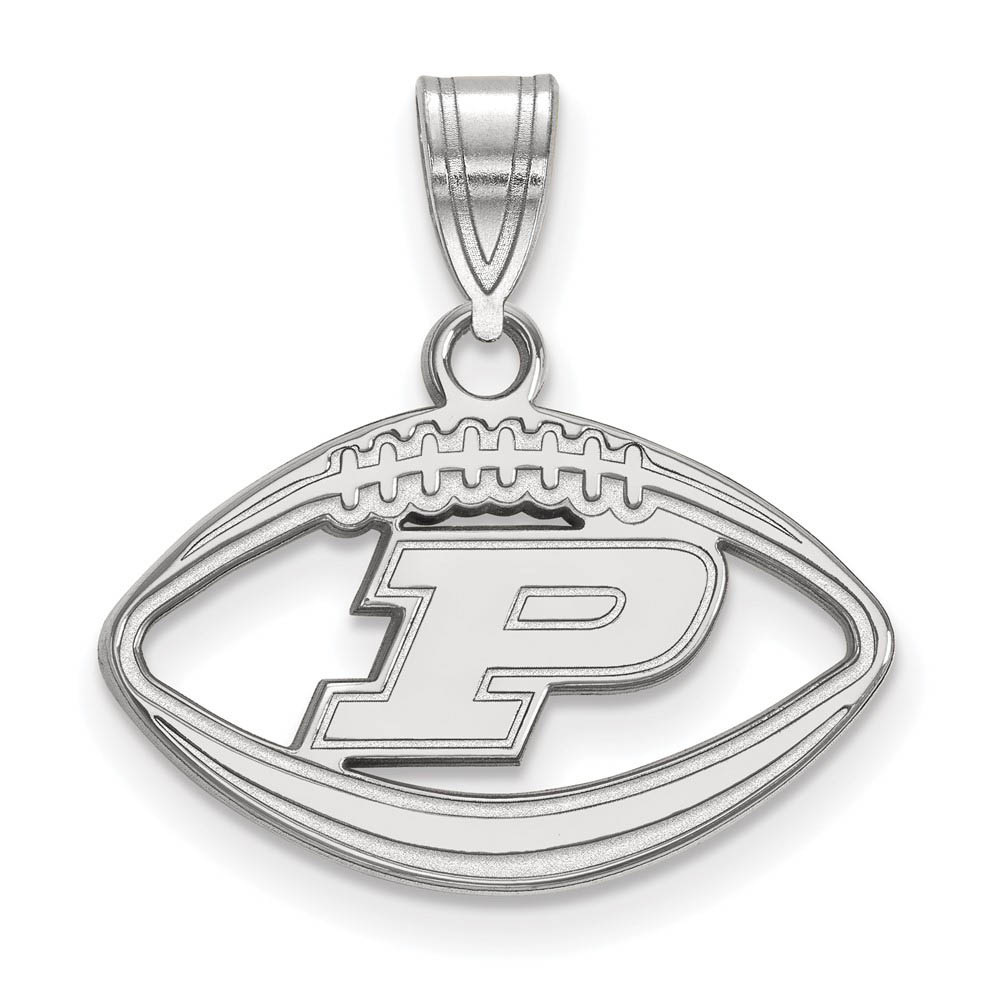 Sterling Silver Purdue Football 'P' Pendant