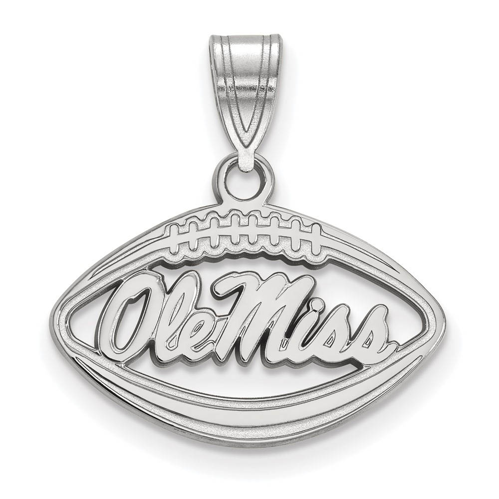 Sterling Silver U. of Mississippi Football Pendant