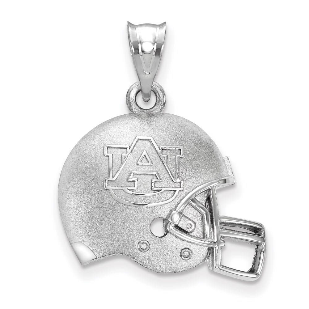 Sterling Silver Auburn U 3D Football Helmet w Logo Pendant
