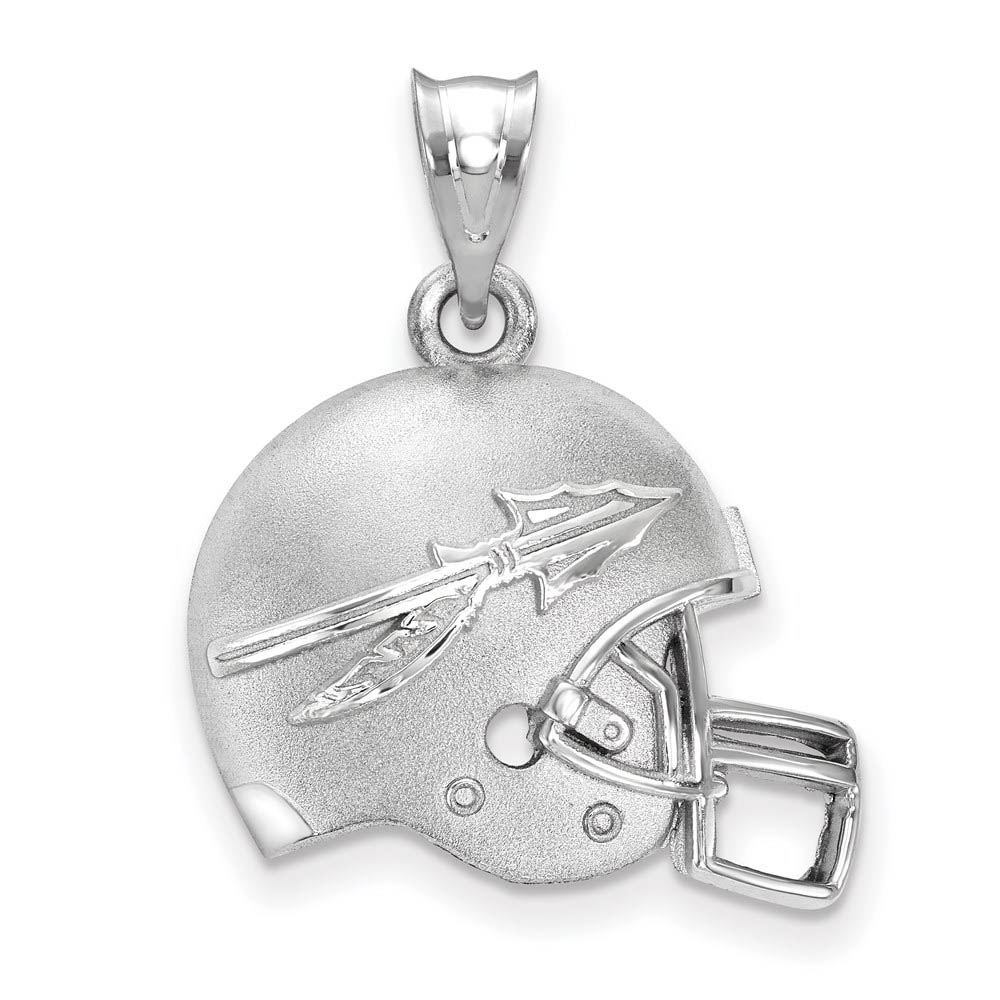 Sterling Silver Florida State 3D Football Helmet w Logo Pendant