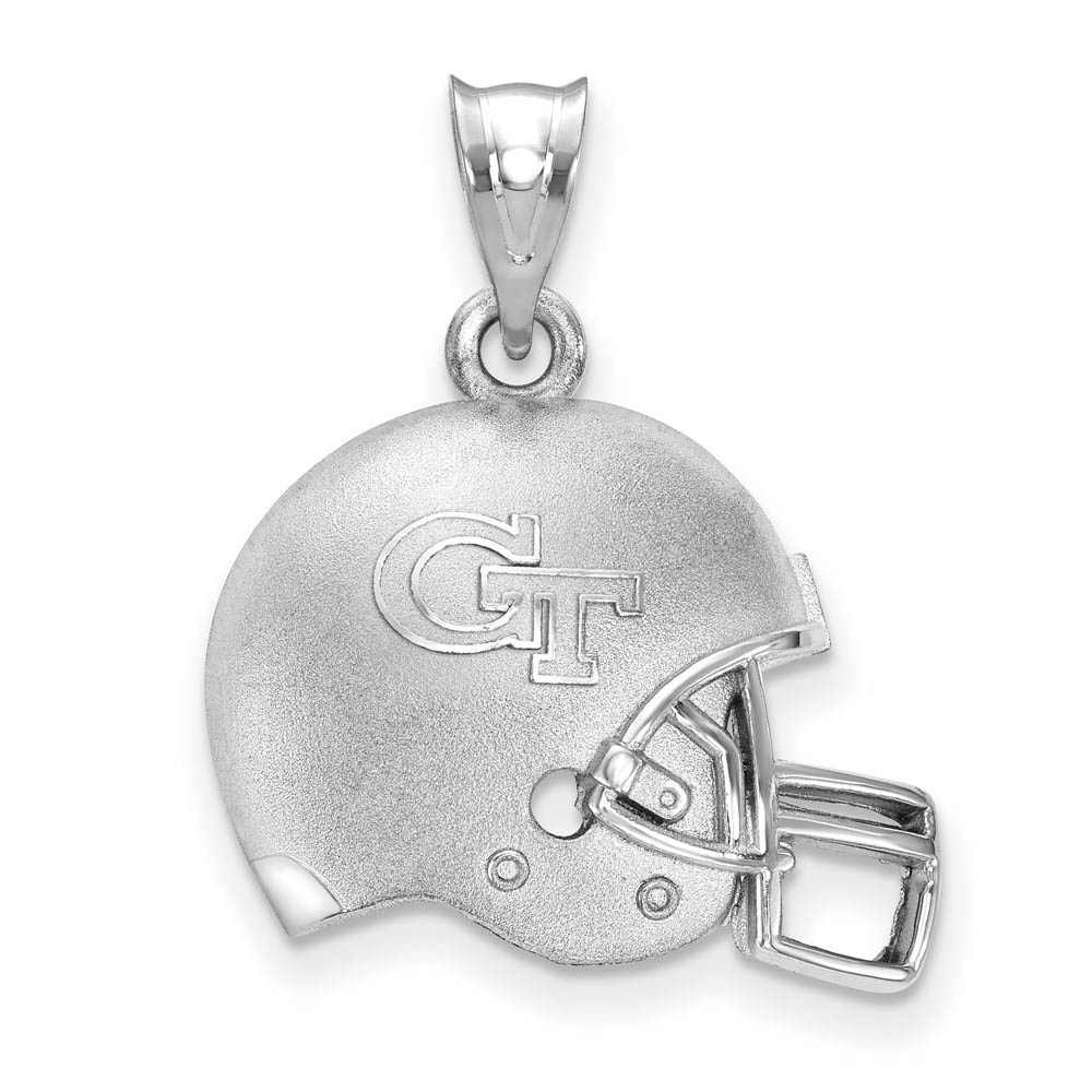 Sterling Silver Georgia Tech 3D Football Helmet w Logo Pendant