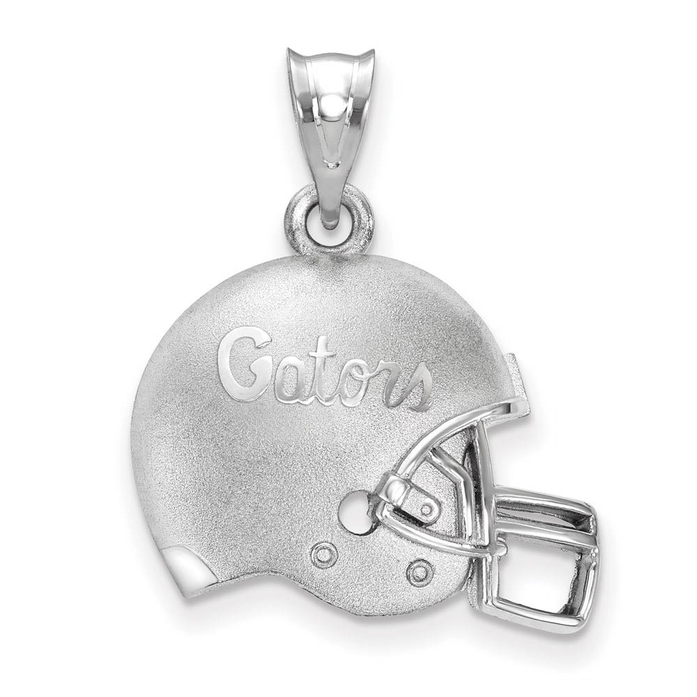 Sterling Silver U. of Florida 3D Football Helmet w Logo Pendant