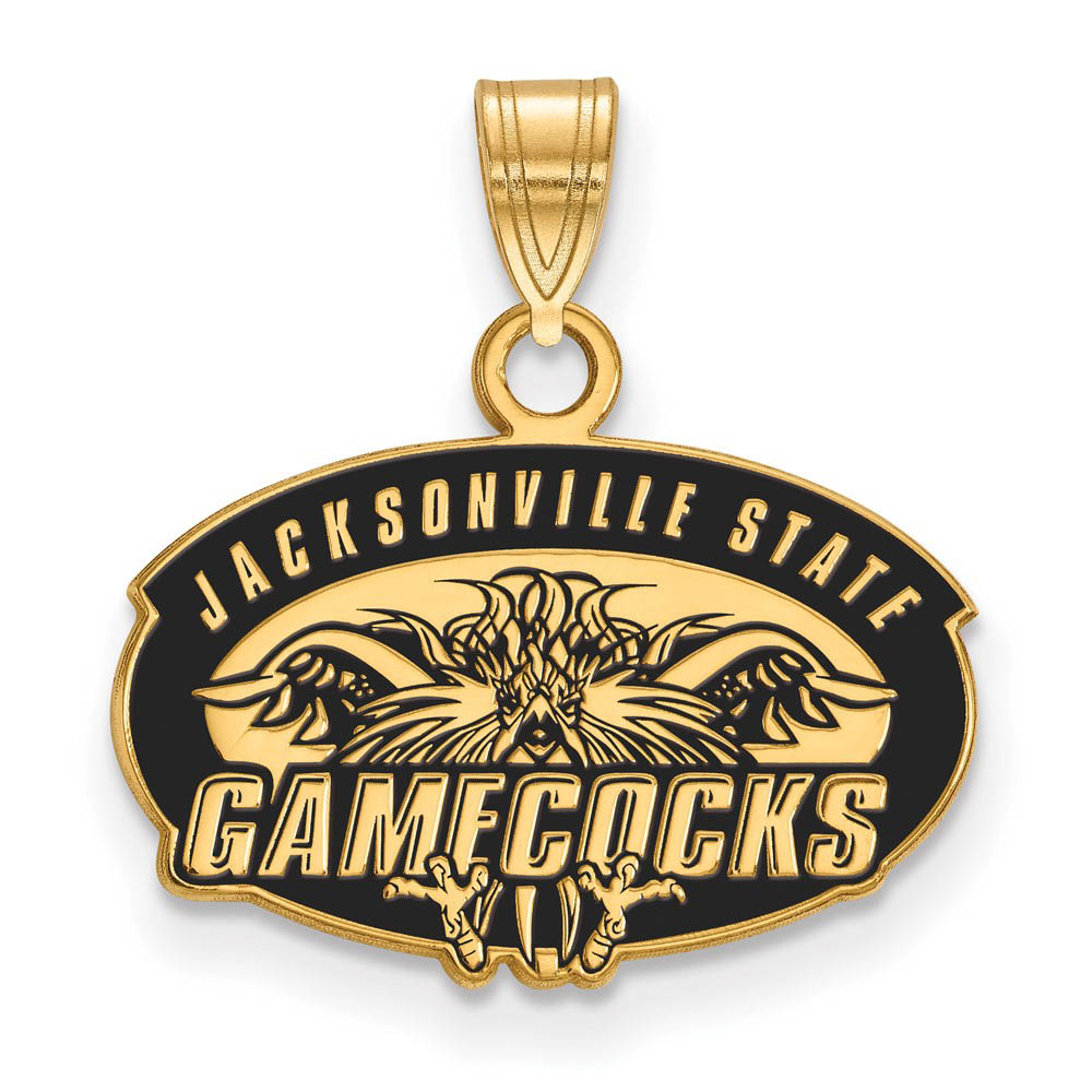 14k Gold Plated Silver Jacksonville State U. Enamel Pendant