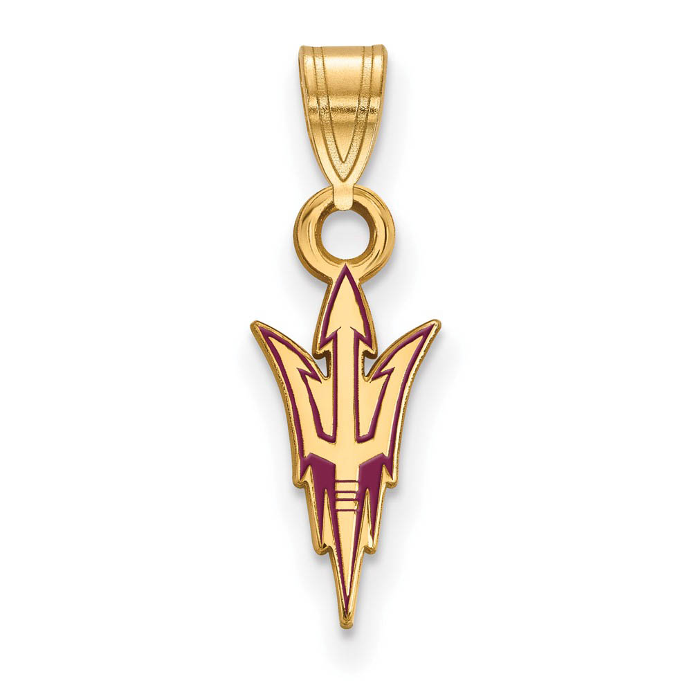 14k Gold Plated Silver Arizona State Enamel Pendant