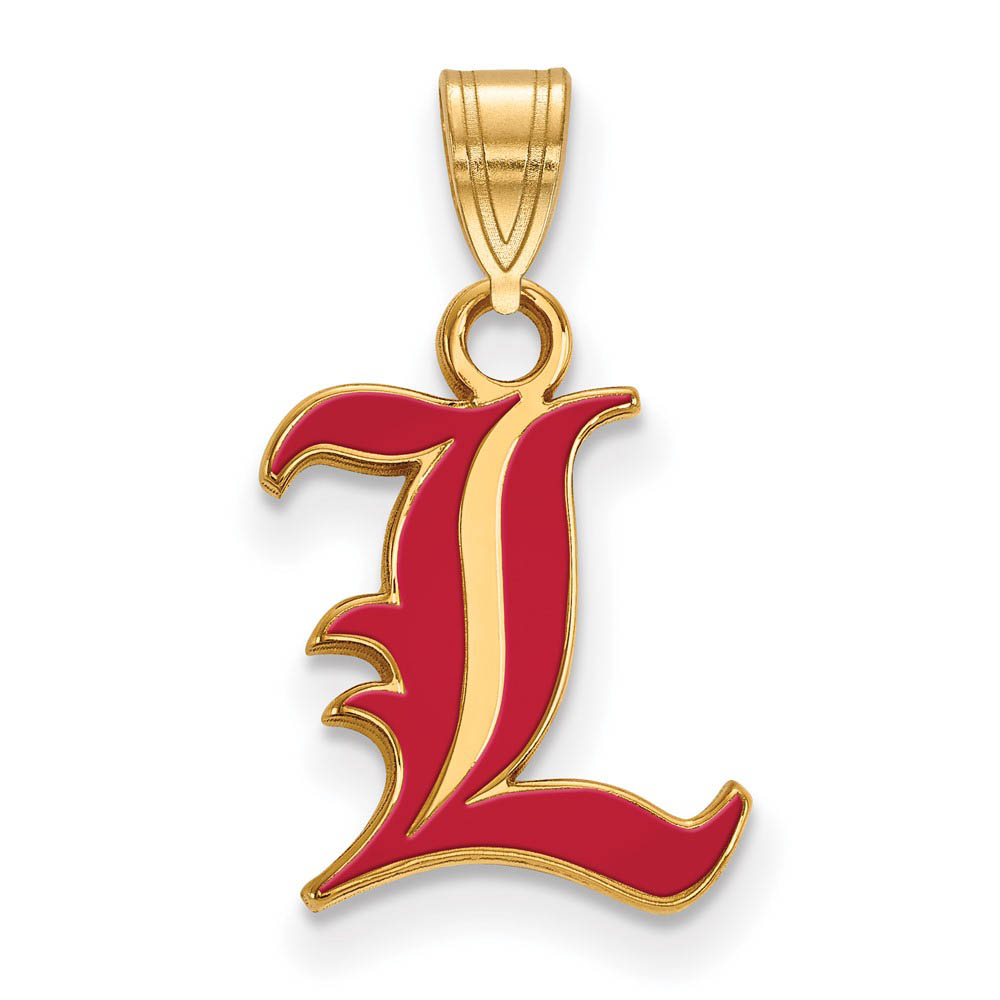 14k Gold Plated Silver U. of Louisville Enamel Pendant