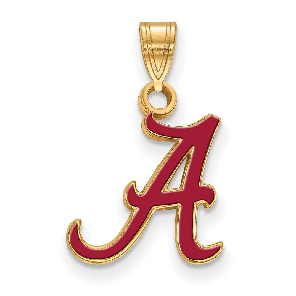 14k Gold Plated Silver U. of Alabama Enamel Pendant