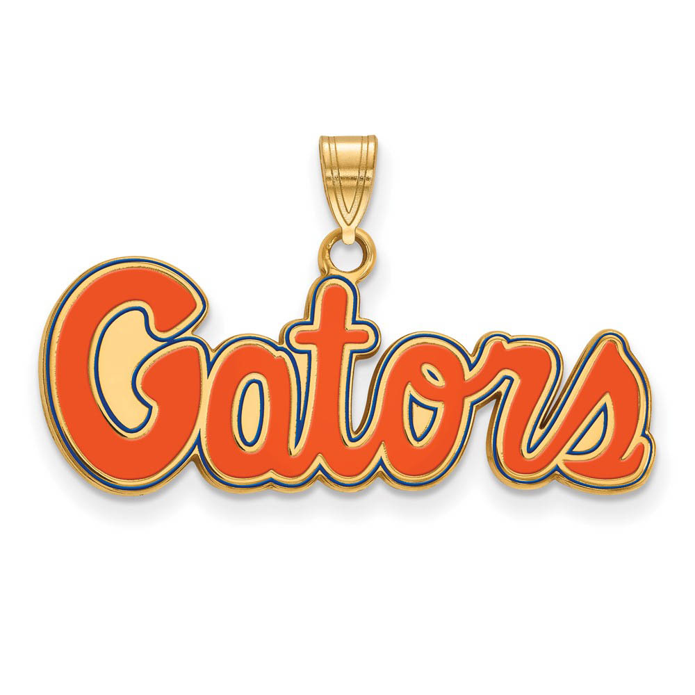 14k Gold Plated Silver U. of Florida Enamel Pendant