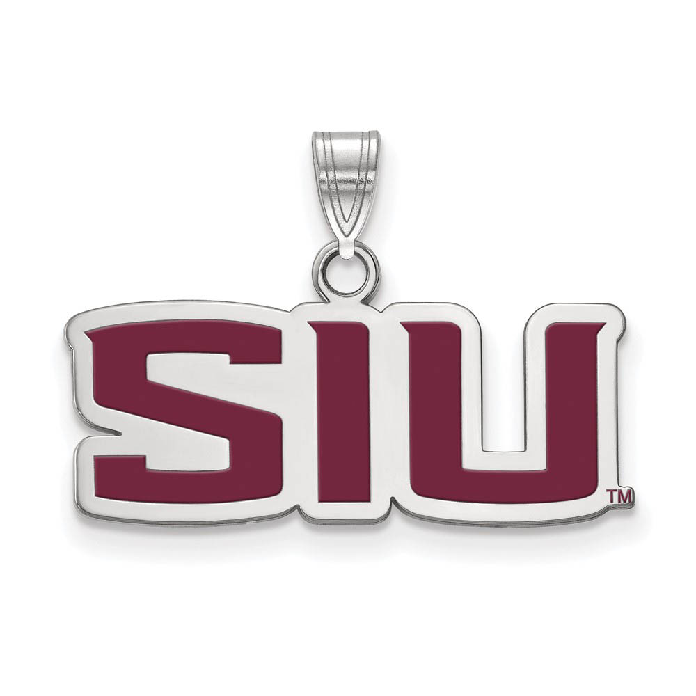 Sterling Silver Southern Illinois U. Enamel Pendant
