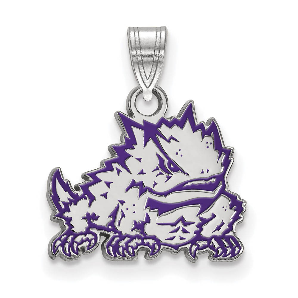 Sterling Silver Texas Christian U. Enamel Pendant