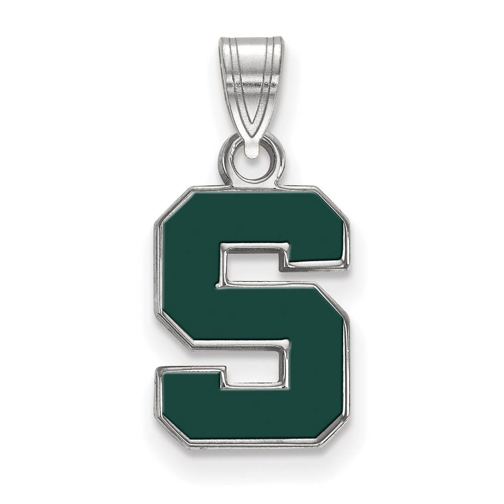 Sterling Silver Michigan State Enamel 'S' Pendant