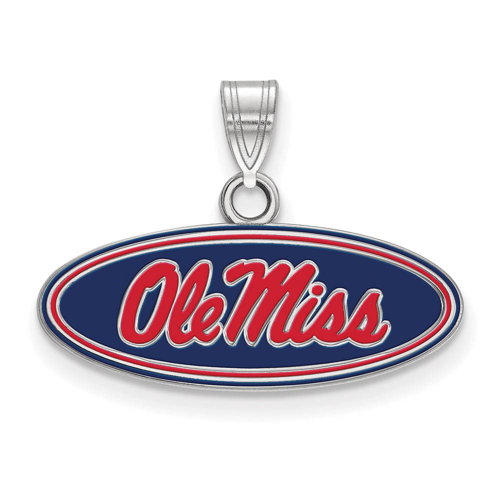 Sterling Silver U. of Mississippi Enamel 'Ole Miss' Pendant