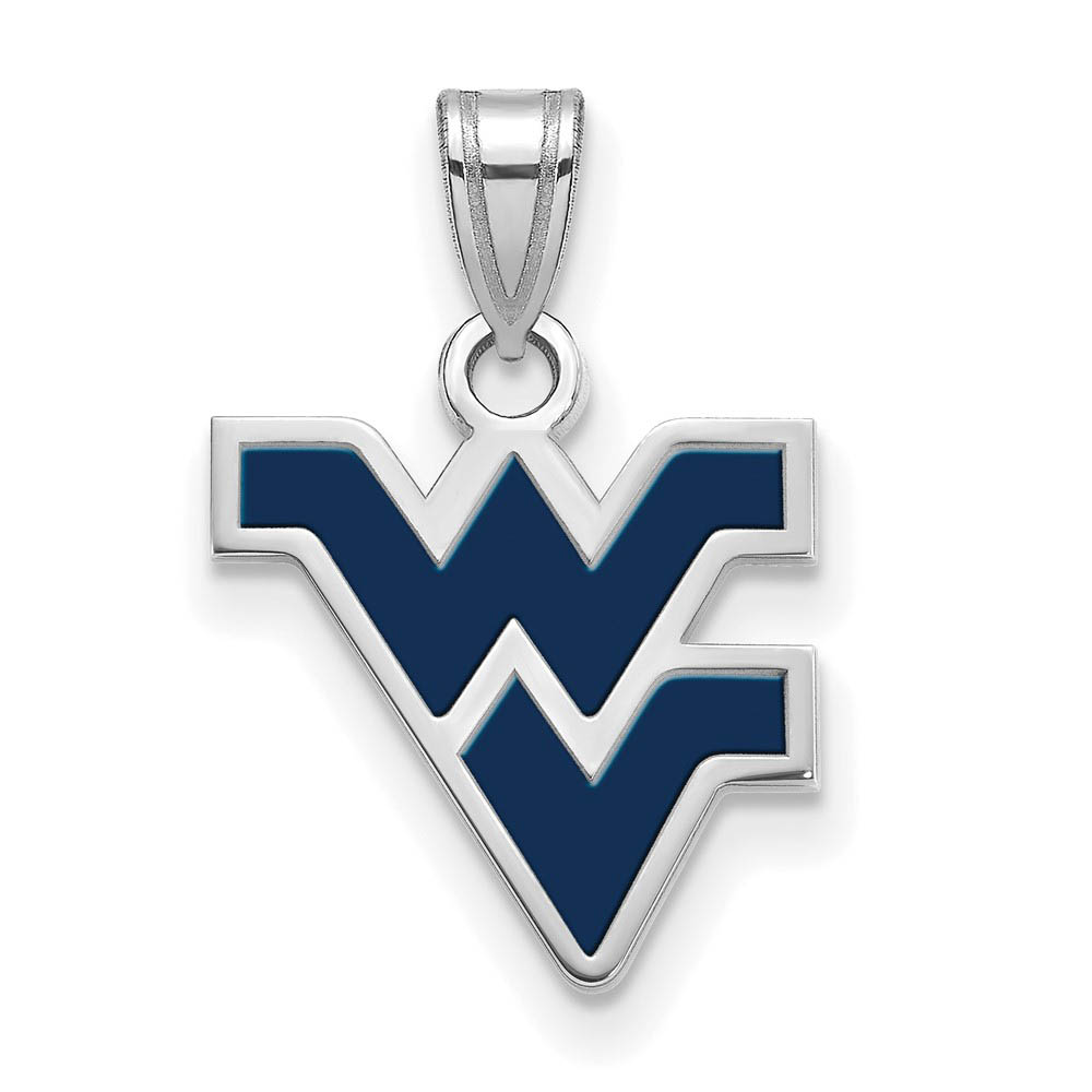 Sterling Silver West Virginia U. Enamel Logo Pendant