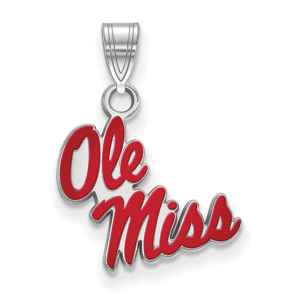 Sterling Silver U. of Mississippi Enamel Pendant