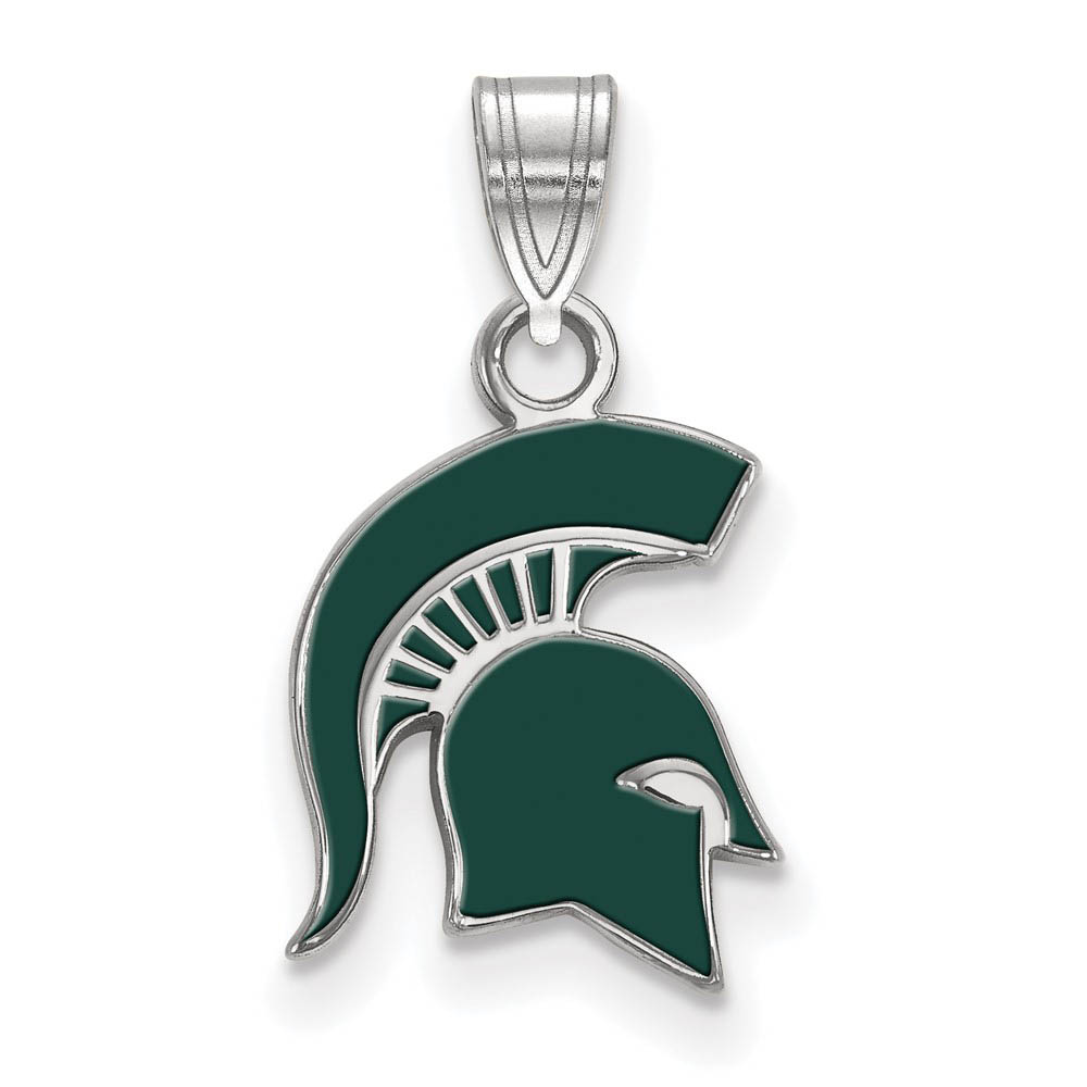 Sterling Silver Michigan State Enamel Logo Pendant
