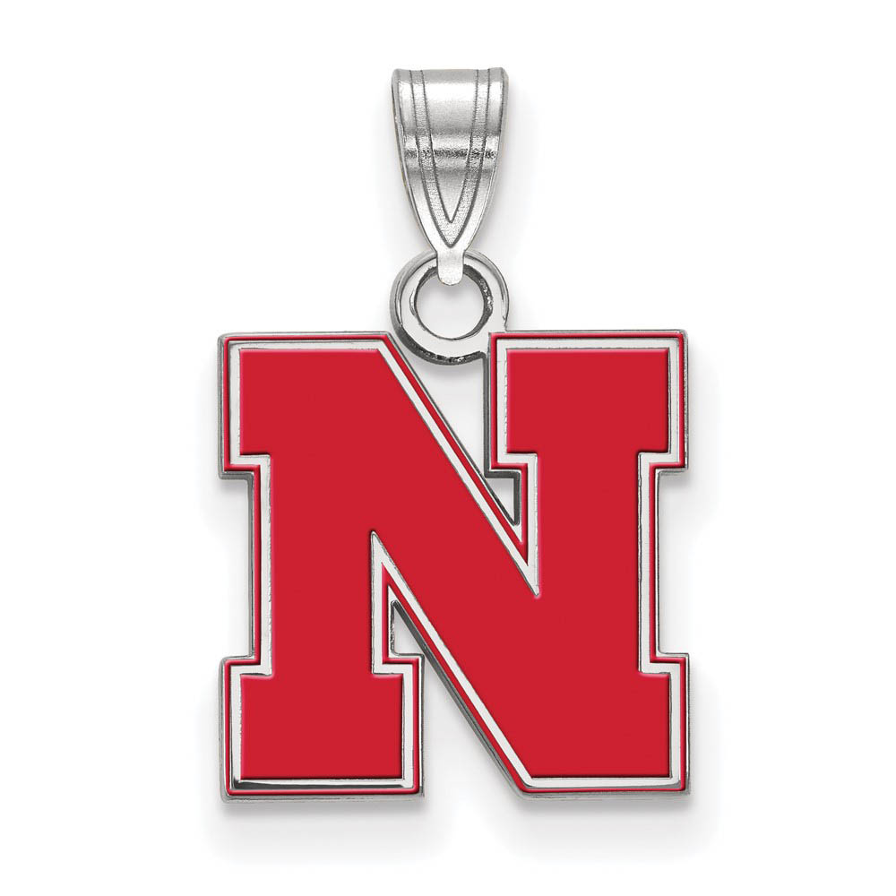 Sterling Silver U. of Nebraska Enamel 'N' Pendant