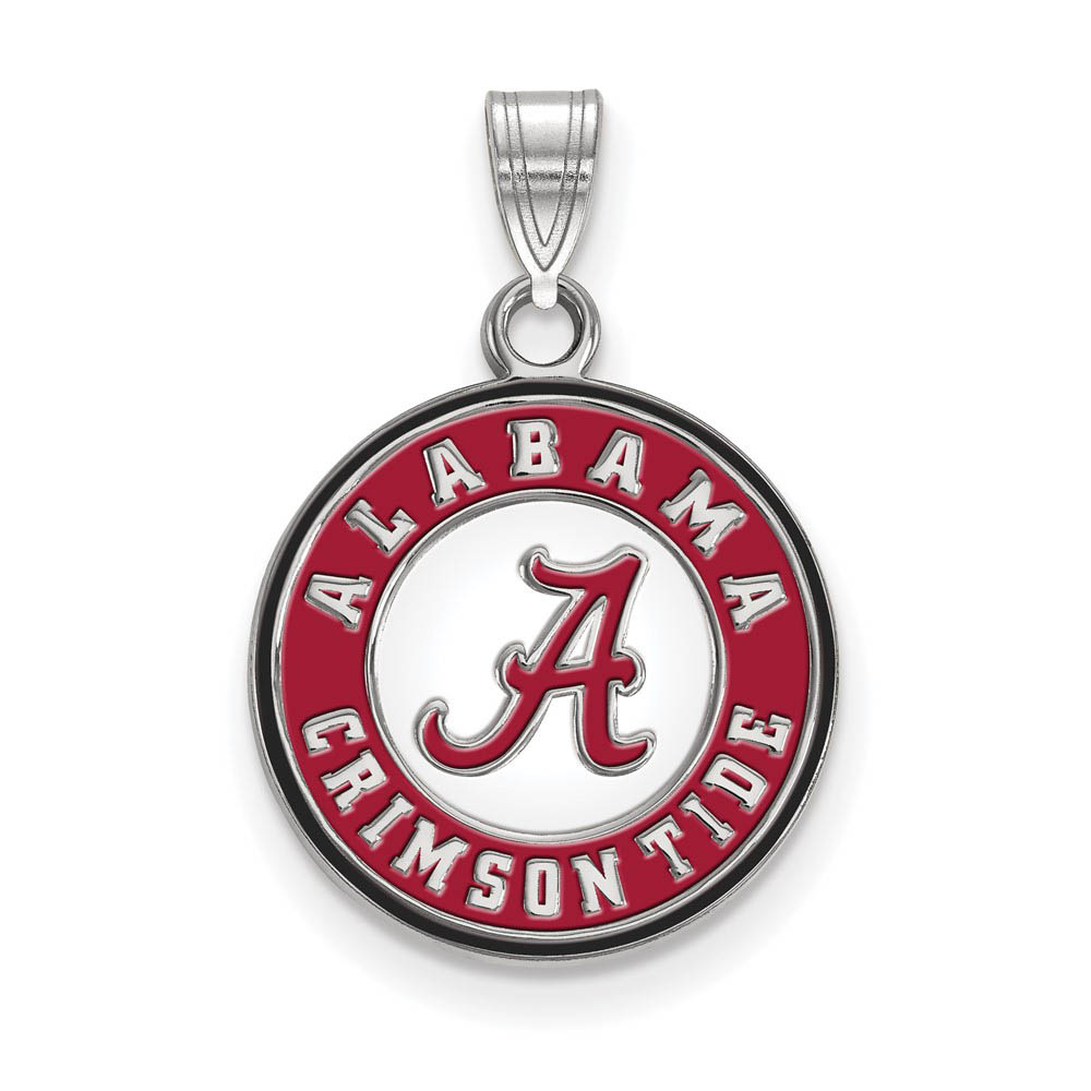Sterling Silver U. of Alabama Enamel Disc Pendant