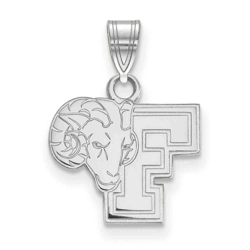10k White Gold Fordham U Logo Pendant