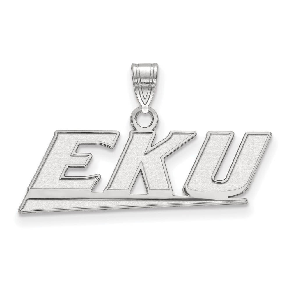 10k White Gold Eastern Kentucky U Pendant
