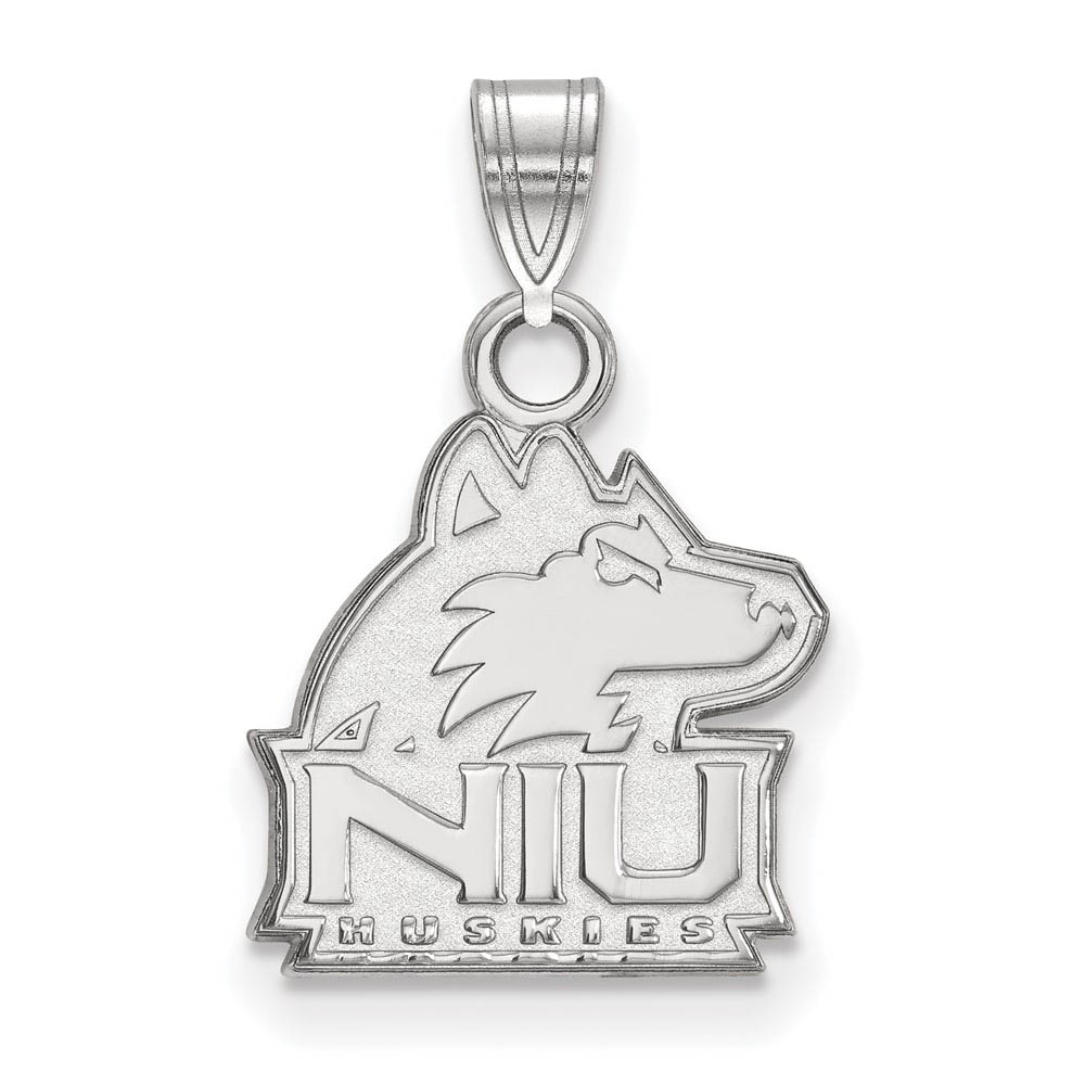 10k White Gold Northern Illinois U. Logo Mascot Logo Pendant