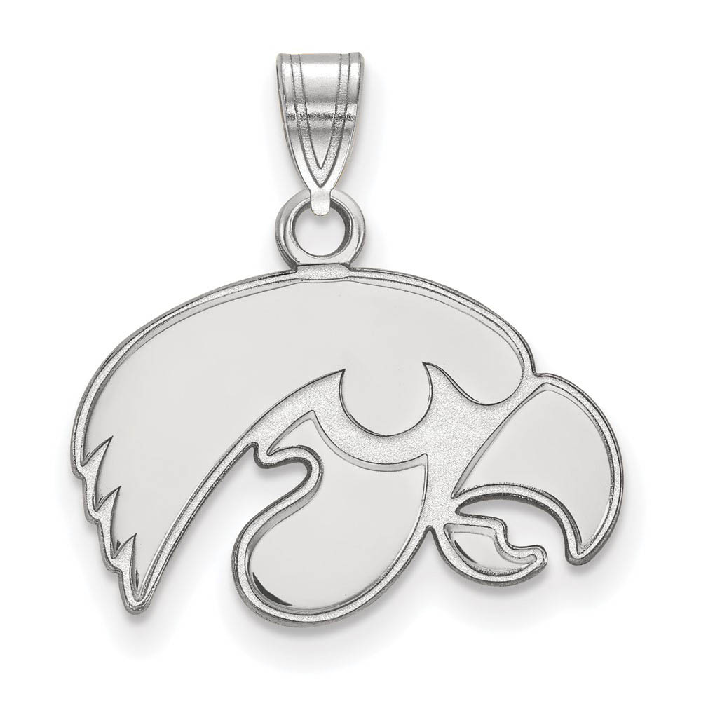 10k White Gold U. of Iowa Mascot Pendant