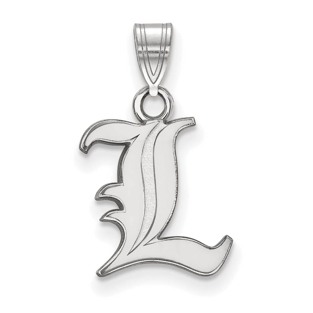 10k White Gold U. of Louisville Small 'L' Pendant