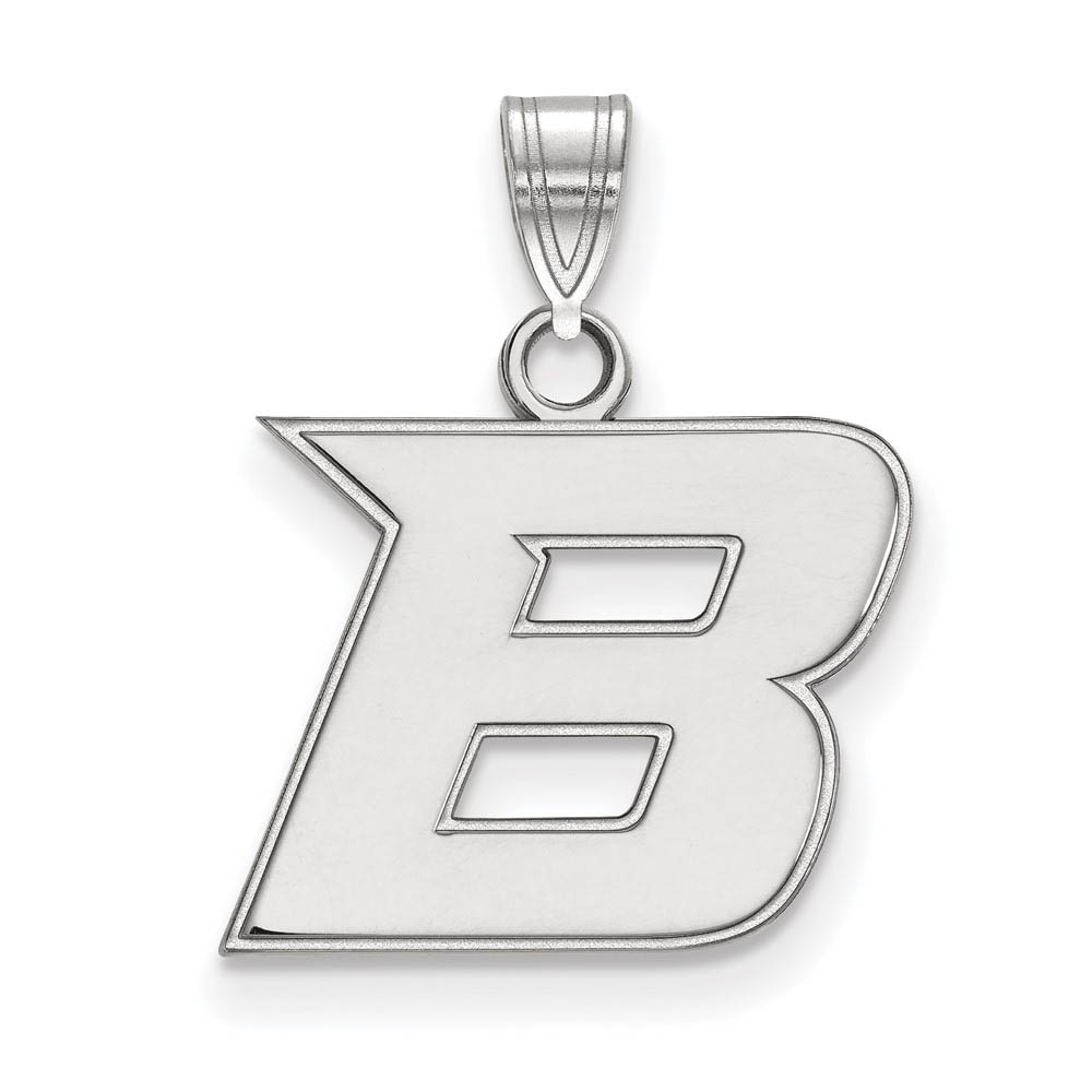 10k White Gold Boise State Initial B Pendant