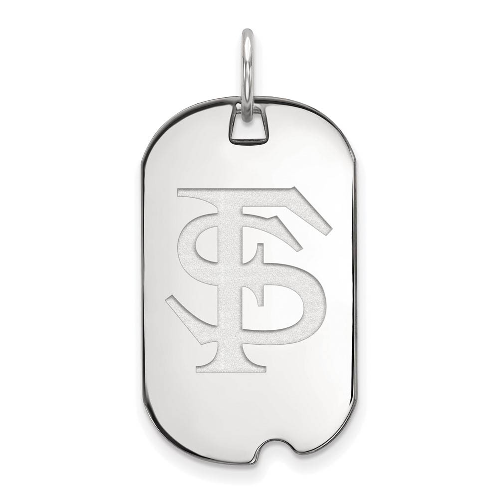 10k White Gold Florida State Dog Tag Pendant