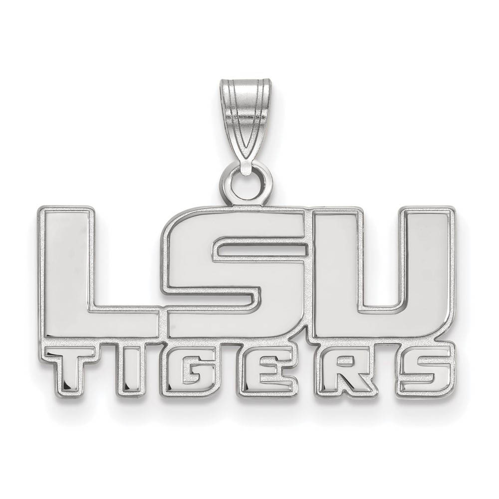 10k White Gold Louisiana State 'LSU TIGERS' Pendant