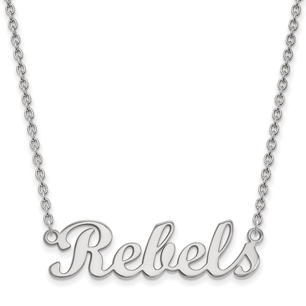 10k White Gold U. of Mississippi Necklace