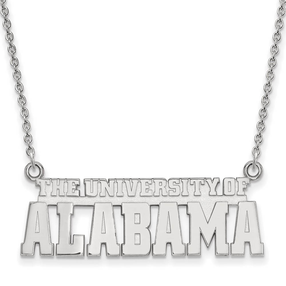 10k White Gold U. of Alabama Script Necklace