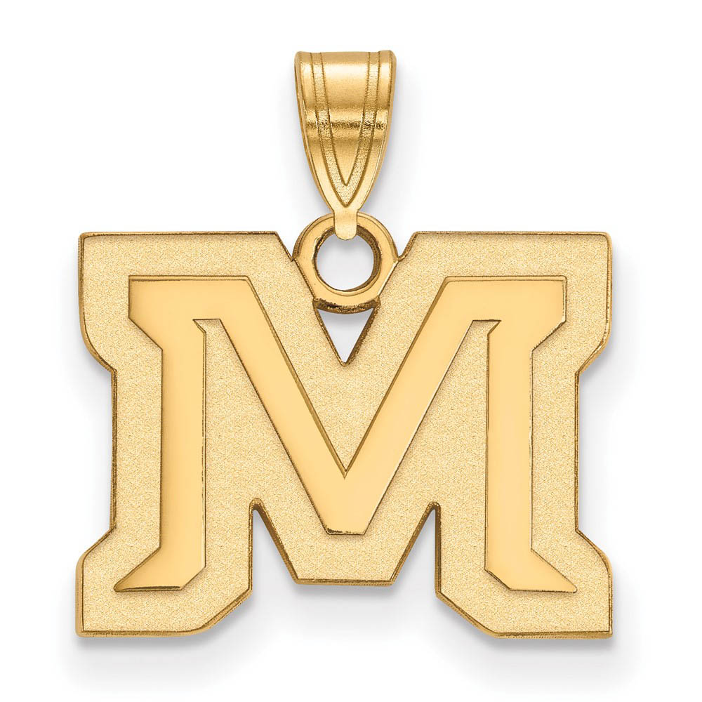 10k Yellow Gold Montana State Small 'M' Pendant