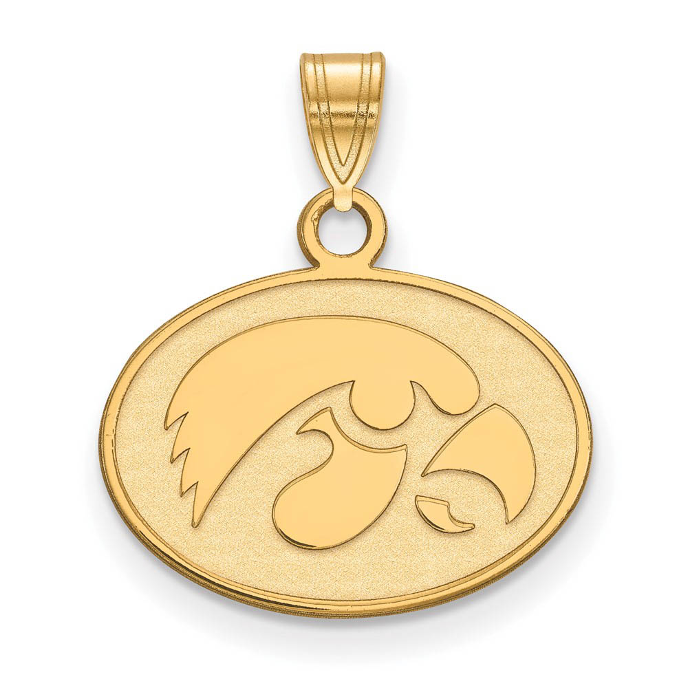 10k Yellow Gold U. of Iowa Oval Mascot Pendant