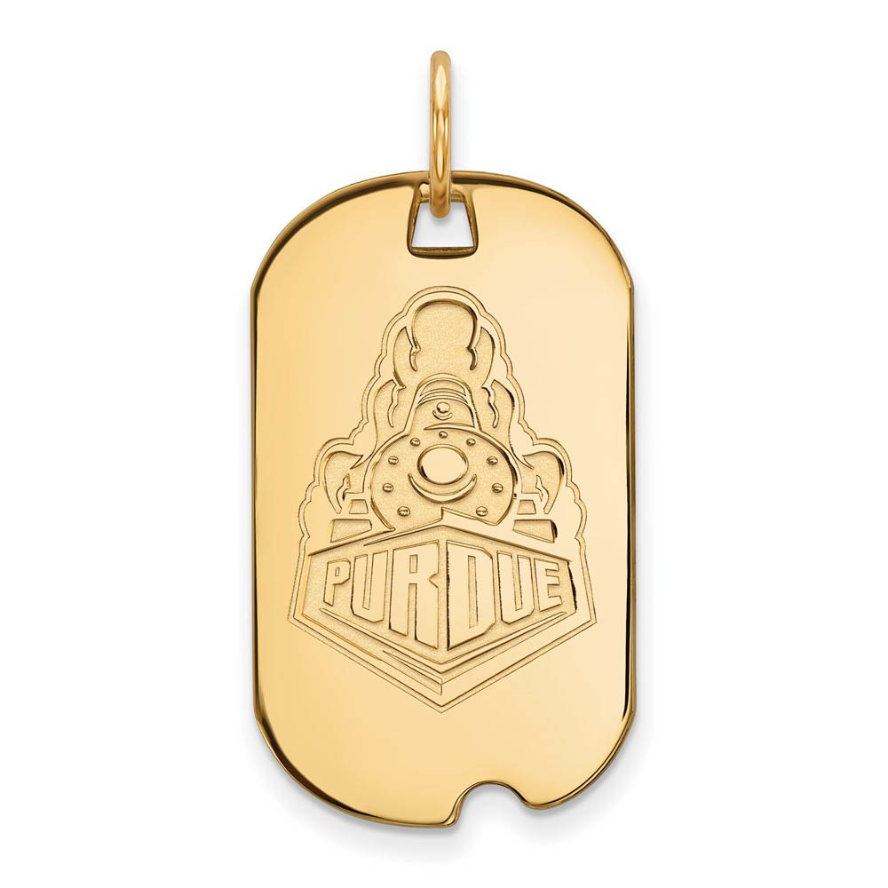 10k Yellow Gold Purdue Logo Dog Tag Pendant