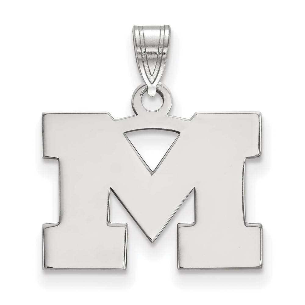 14k White Gold U. of Michigan Small Initial Pendant