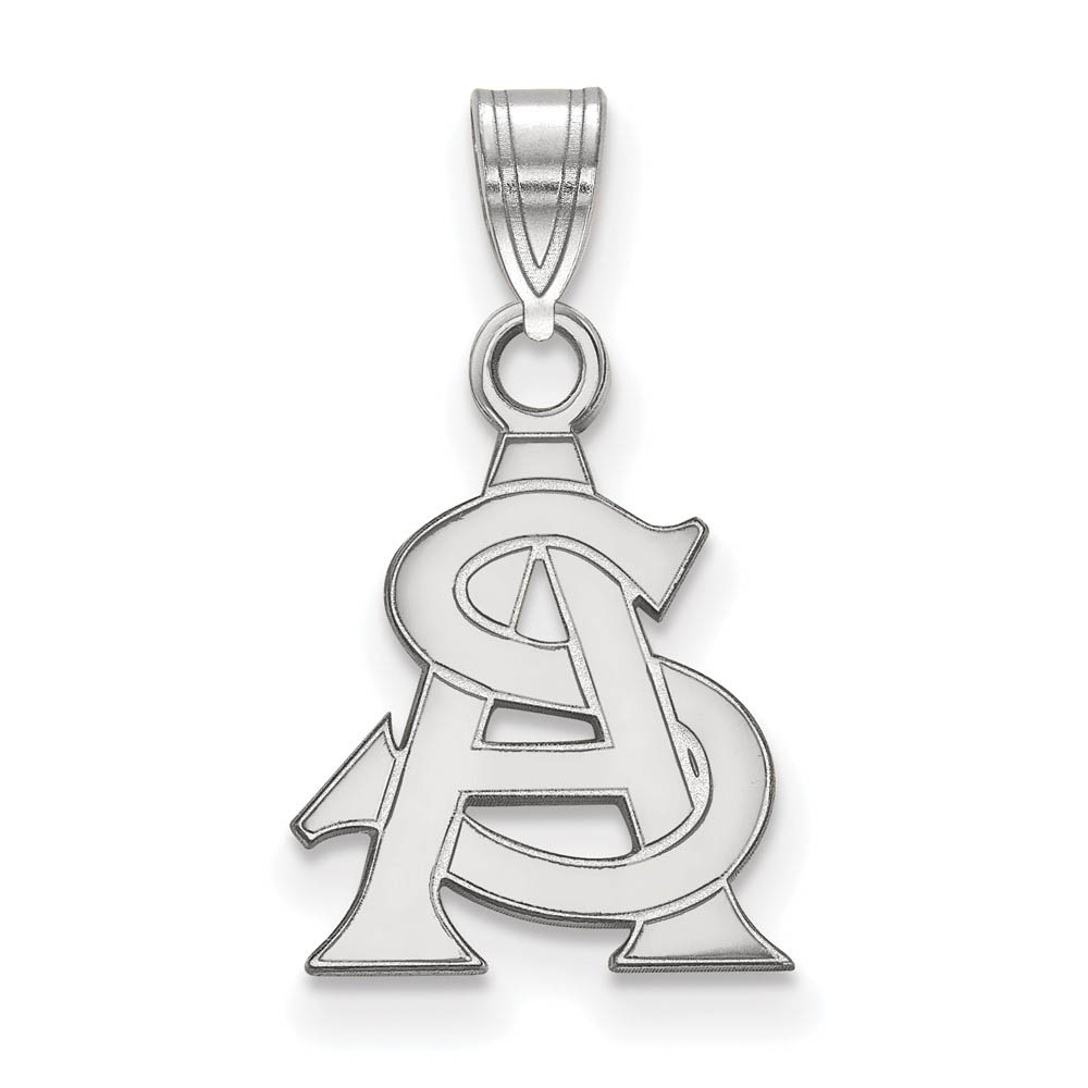 14k White Gold Arizona State 'AS' Pendant