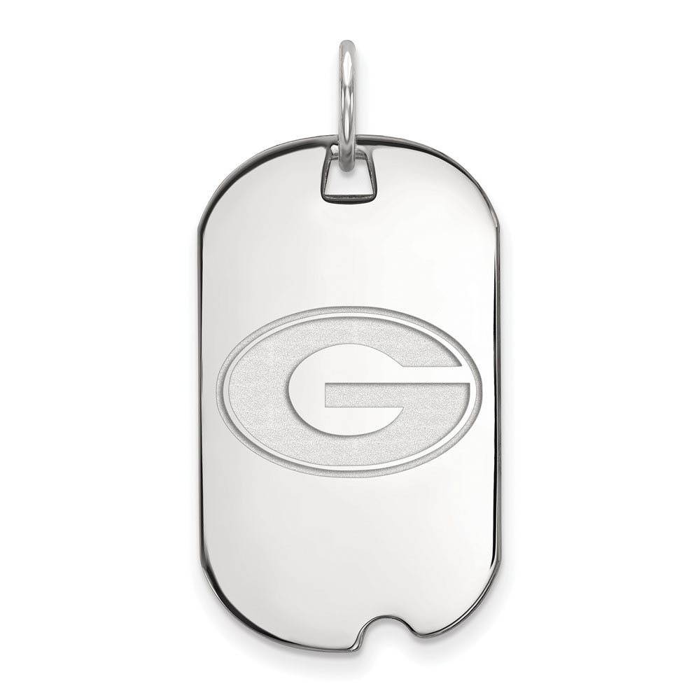 14k White Gold U. of Georgia 'G' Dog Tag Pendant
