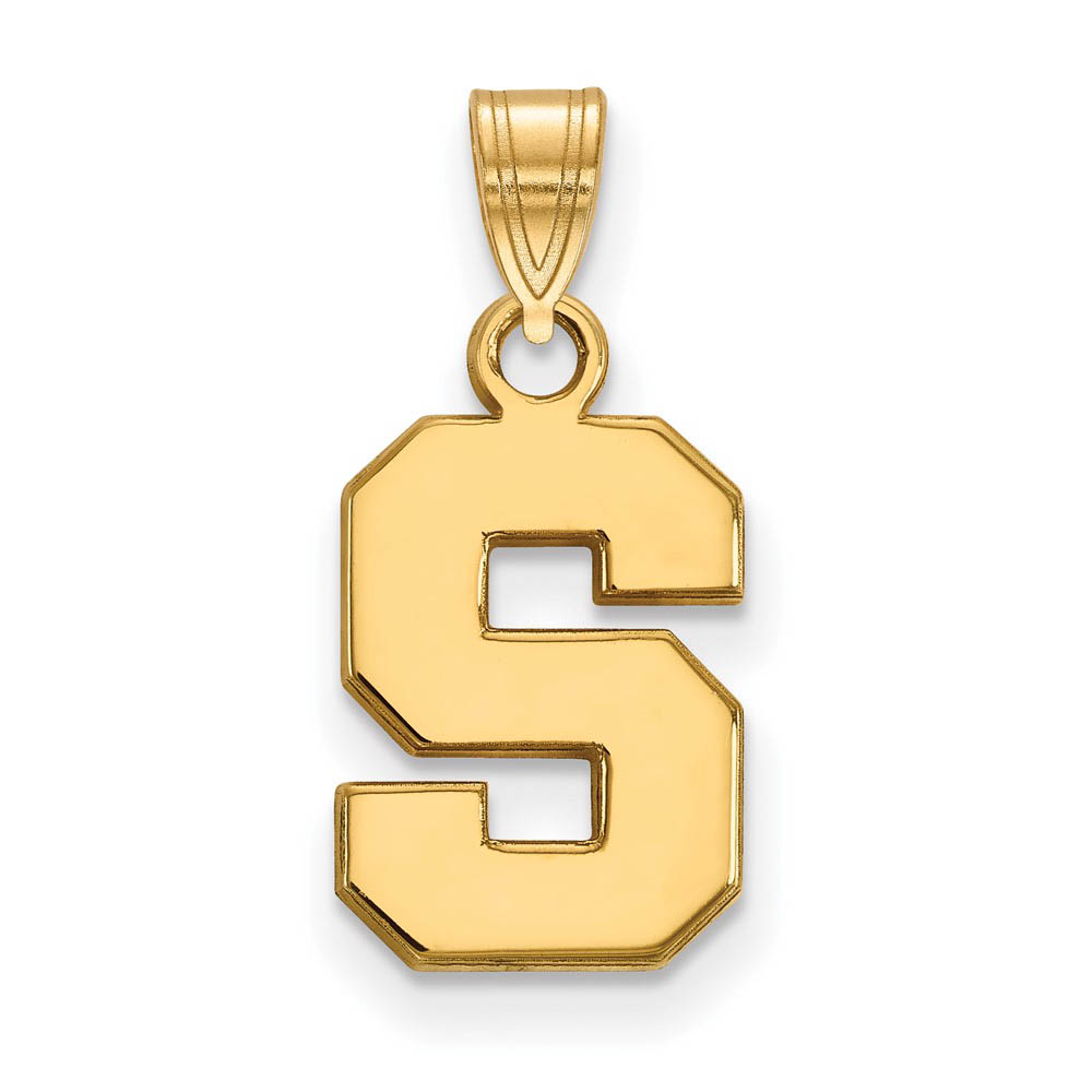 14k Yellow Gold Michigan State Small Initial Pendant