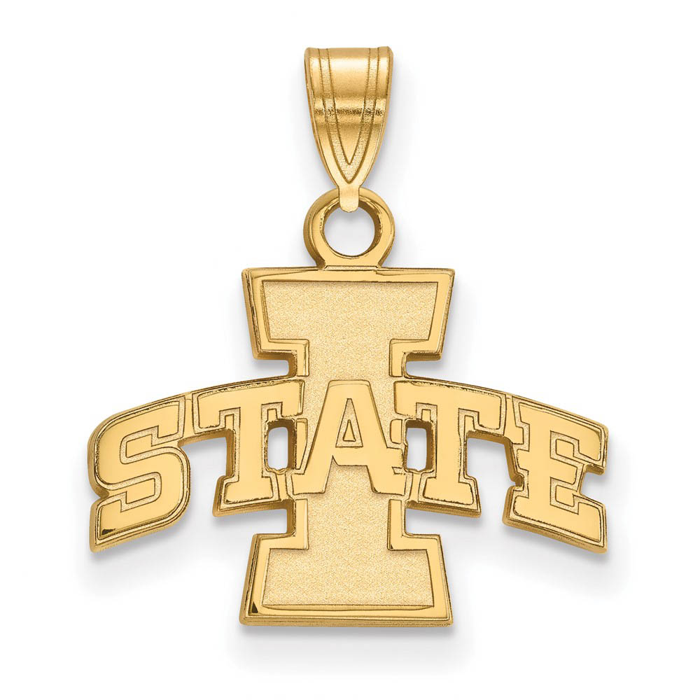 14k Gold Plated Silver Iowa State 'I STATE' Pendant