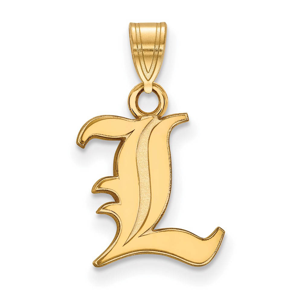 14k Gold Plated Silver U. of Louisville Small 'L' Pendant