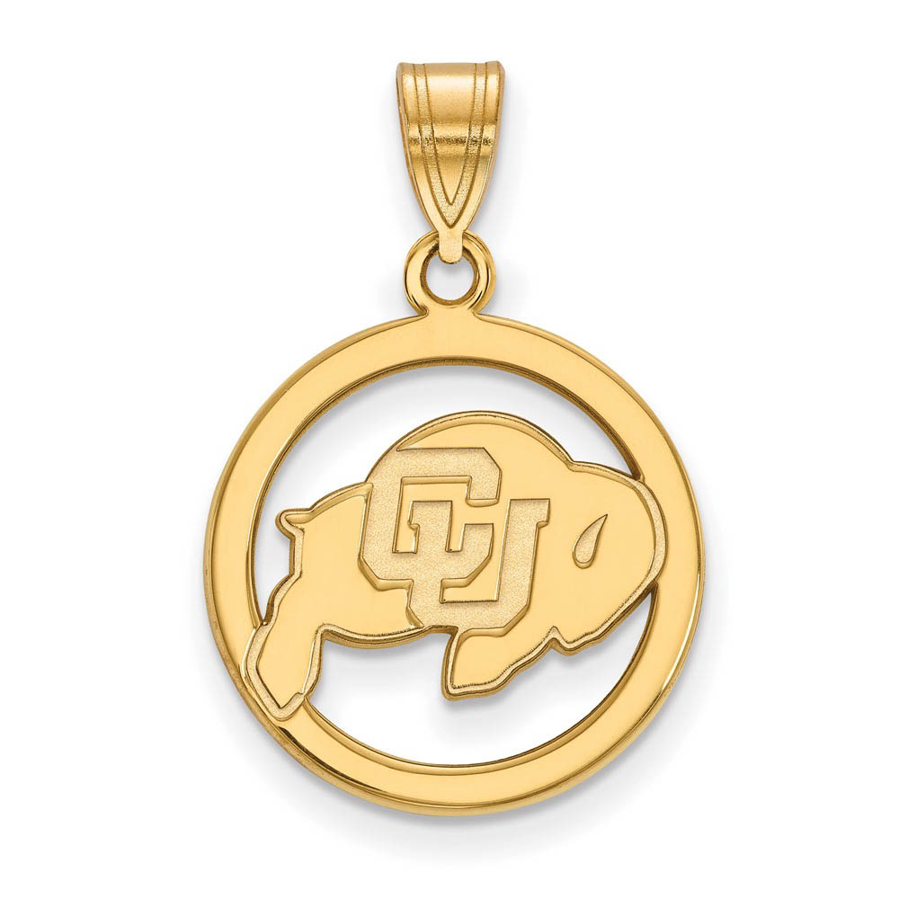 14k Gold Plated Silver U. of Colorado Circle Pendant