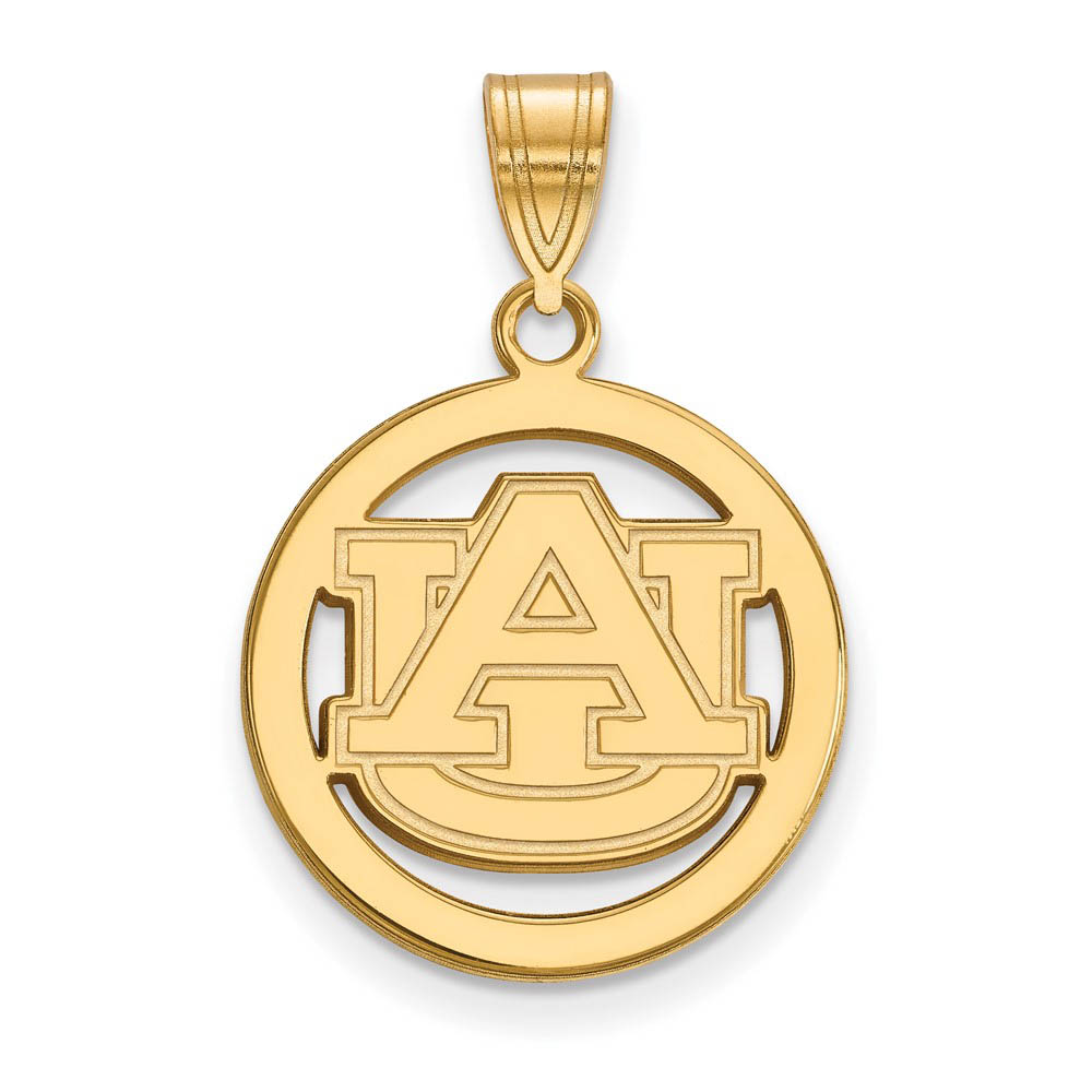 14k Gold Plated Silver Auburn U Circle Pendant