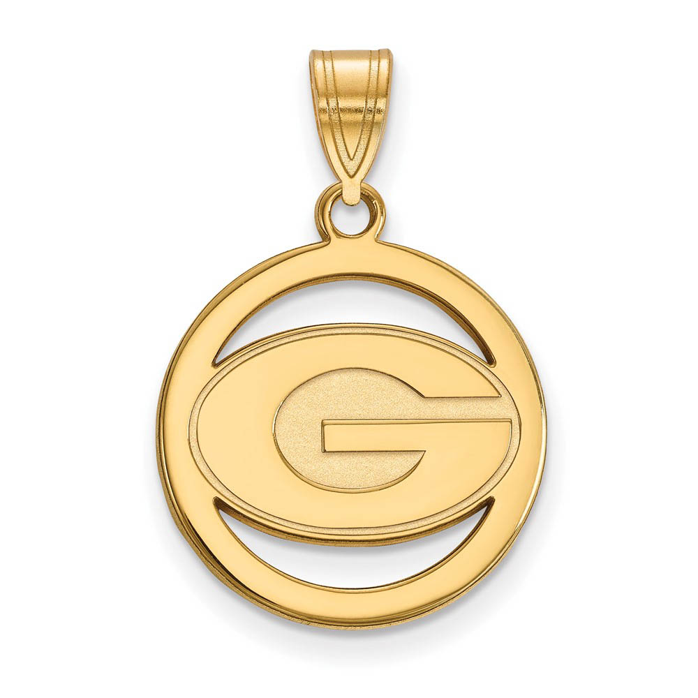 14k Gold Plated Silver U. of Georgia 'G' Circle Pendant