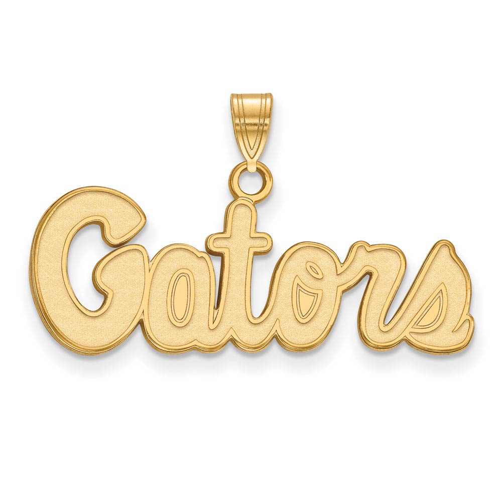 14k Gold Plated Silver U. of Florida Script 'Gators' Pendant