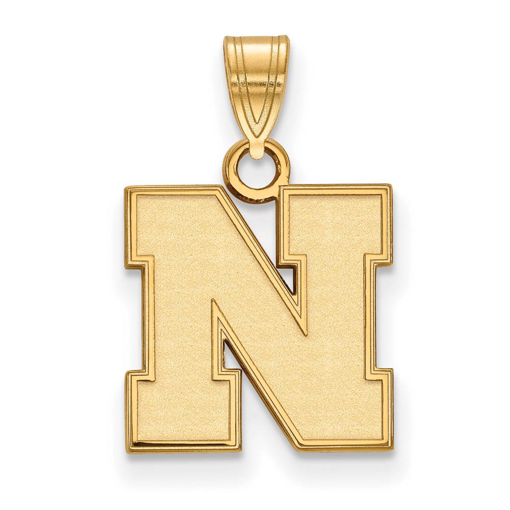 14k Gold Plated Silver U of Nebraska Initial N Pendant