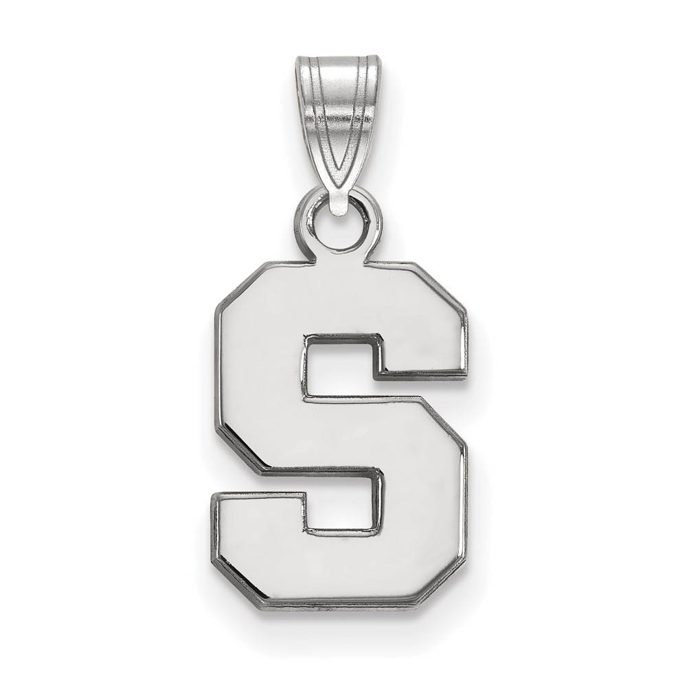 Sterling Silver Michigan State Small Initial Pendant