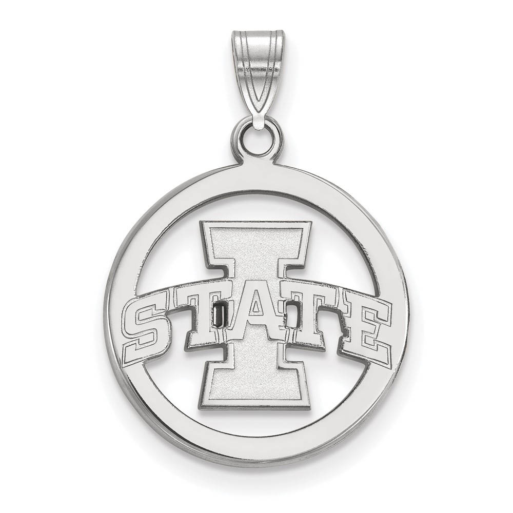 Sterling Silver Iowa State Circle Pendant