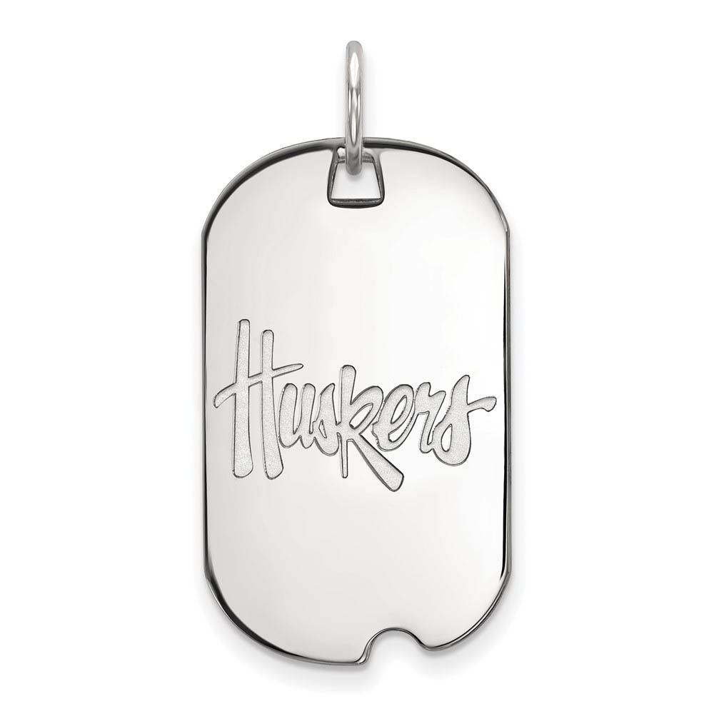 Sterling Silver U. of Nebraska 'Huskers' Dog Tag Pendant