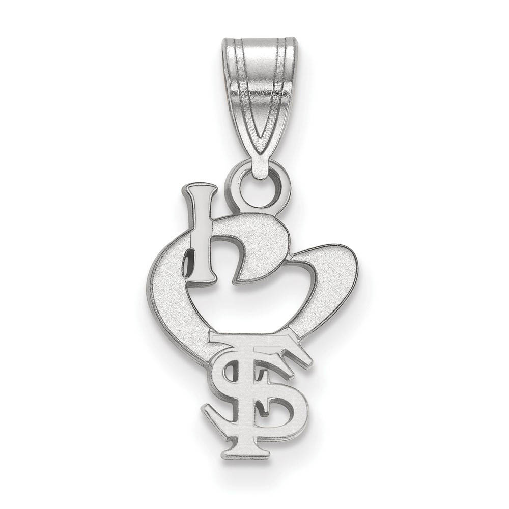 Sterling Silver Florida State I Love FS Pendant